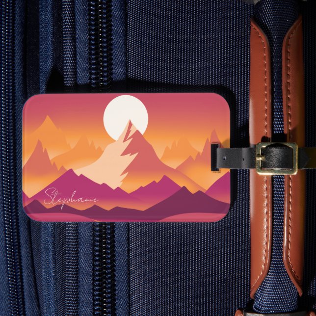 Ökenbergstoppar i Sol liggande Illustration Bagagebricka (Framsida Insitu 4)