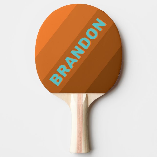 Ökenblå Feta Ränder med Namn Pingisracket (Framsidan)