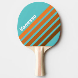 Ökenblå Snedstrimling med Namn Pingisracket