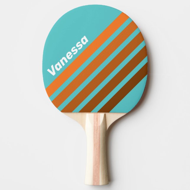 Ökenblå Snedstrimling med Namn Pingisracket (Framsidan)
