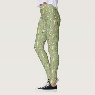 Ökenblom kliver det gröna mönster leggings