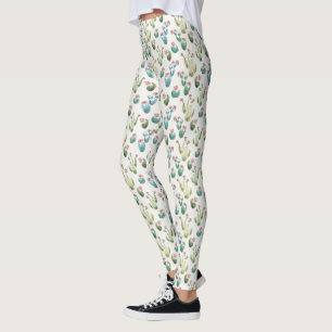 Ökenblom kliver det rosamönster leggings