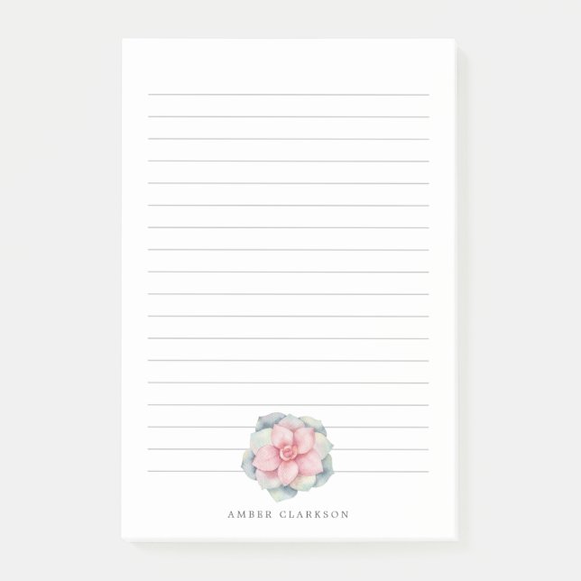 Ökenblomma| Succuled Thed Led Post-it Block (Framsida)