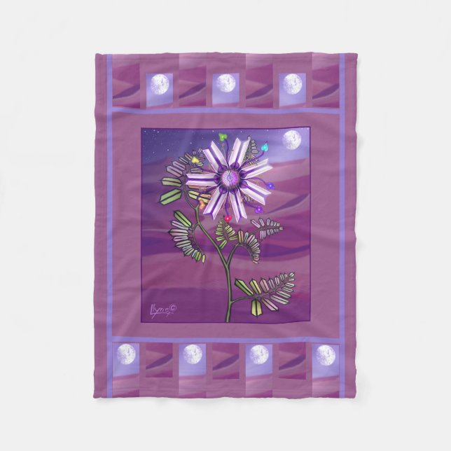 Ökenblommad fleecefilt (Framsidan)