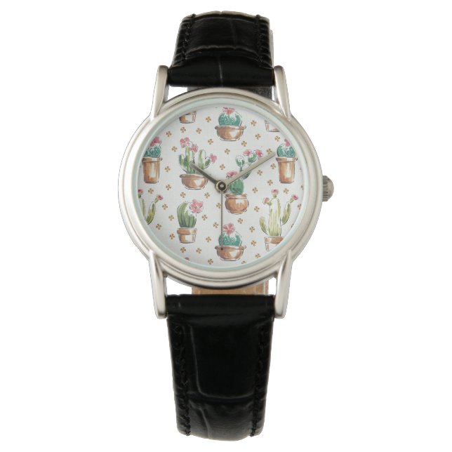 Ökenbloomsteg | BLOMMAR MÖNSTER Armbandsur (Framsida)