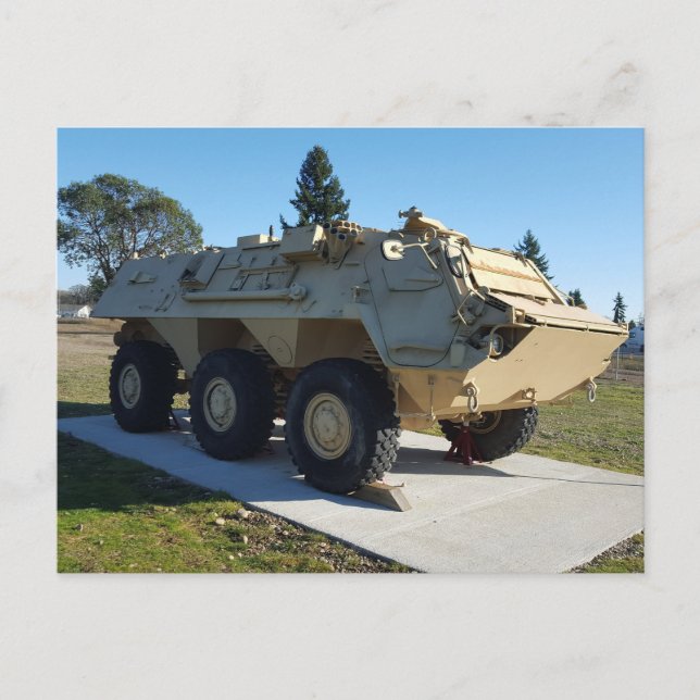 Ökenbrun 6x6 pansarfordon vykort (Framsida)