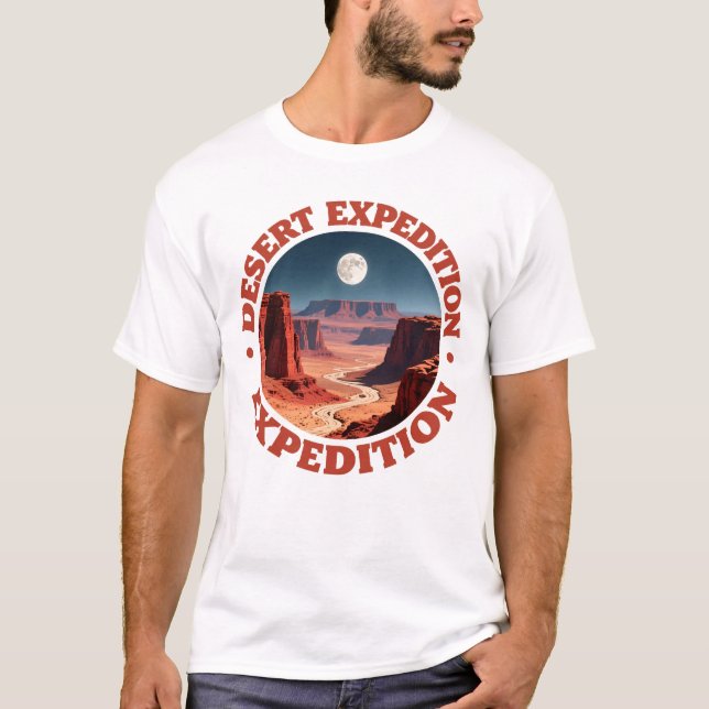 Ökenexpedition Vintage Resa Affisch T Shirt (Framsida)