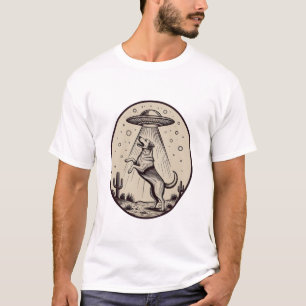 Ökenhund bortförd UFO-illustration T Shirt