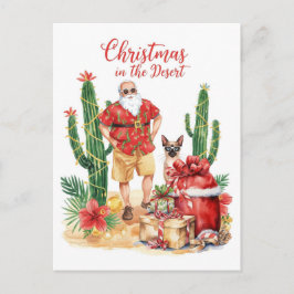 Ökenjul med kaktus Tomte Helg Vykort