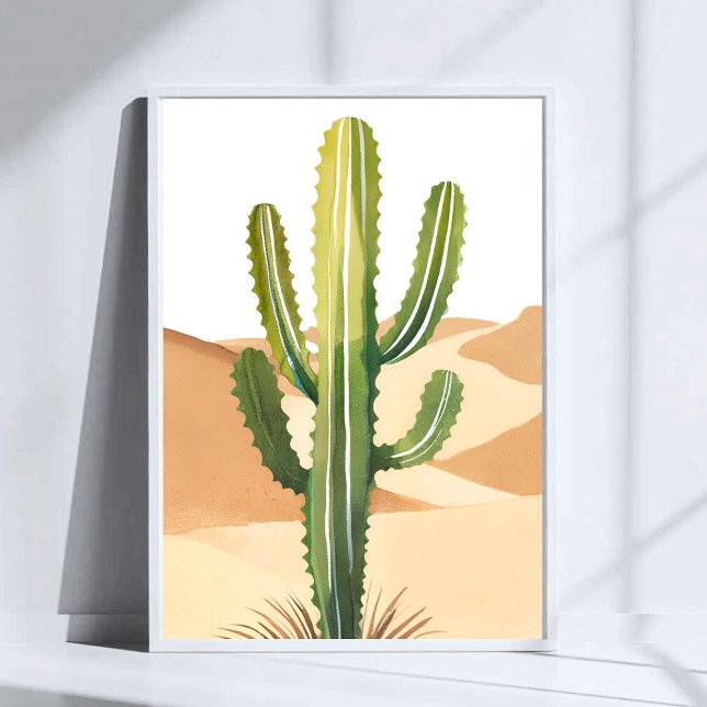 Ökenkaktus | Akvarell Gröna Kaktusar Poster (Skapare uppladdad)