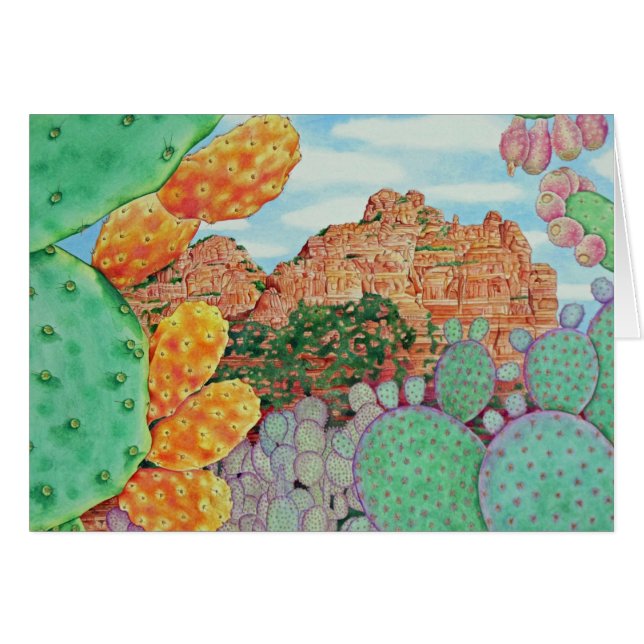 Ökenkaktus Hälsningskort (Framsidan Horizontal)