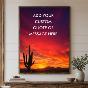 Ökenkaktus Solnedgång - Skapa Din Egen Citat Poster