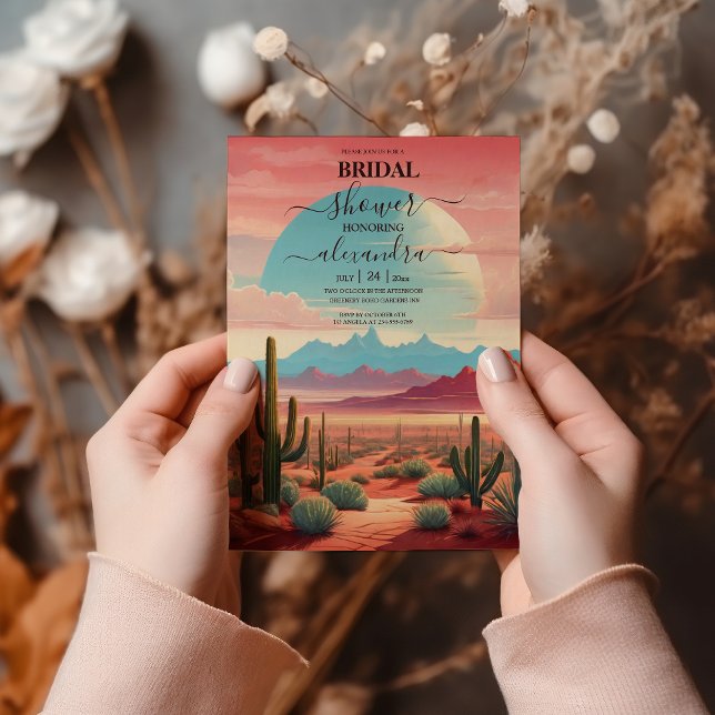 Ökenkaktus Sukkulenter Bröllopsdusch Inbjudningar (Skapare uppladdad)