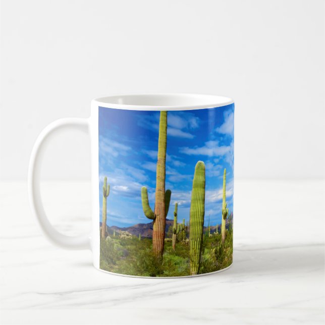 Ökenkaktuslandskap, Arizona Kaffemugg (Vänster)