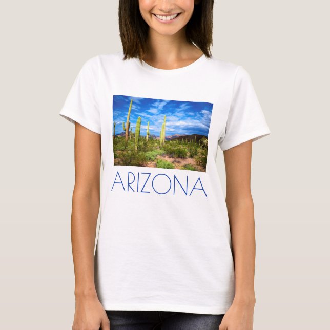 Ökenkaktuslandskap, Arizona Tee Shirt (Framsida)