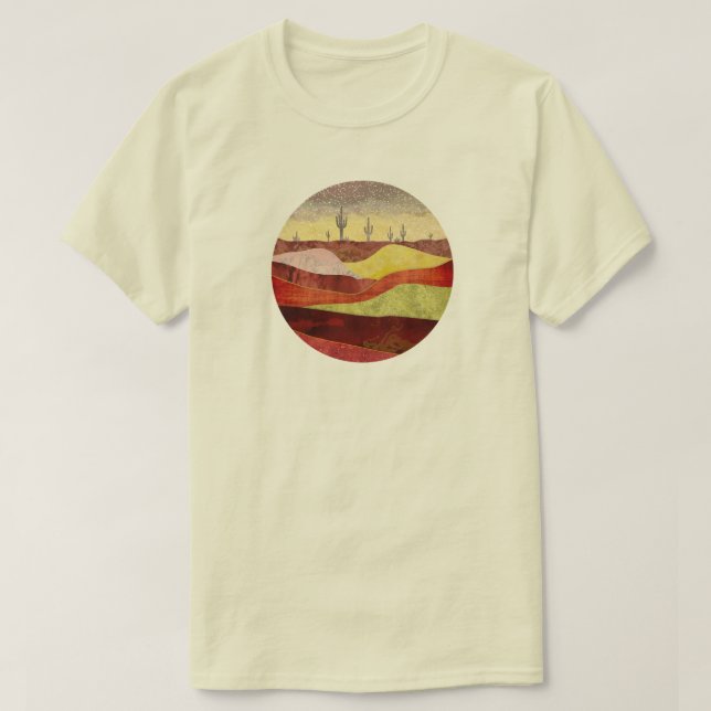 Ökenkaktuslandskap T Shirt (Design framsida)
