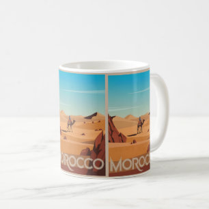 Ökenkamera med marockansk resevykort, gåva från re kaffemugg