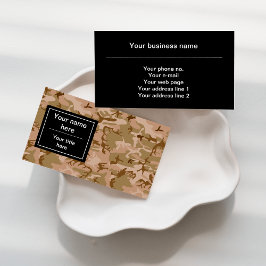 Ökenkamouflage, Brun Kamouflage, Militär, Armé Visitkort