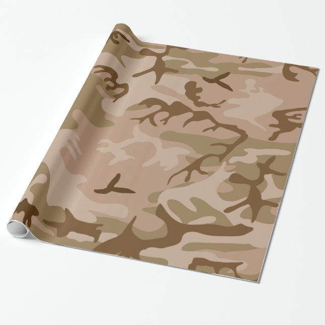 Ökenkamouflage - Brun kamouflage Presentpapper (Utrullad)