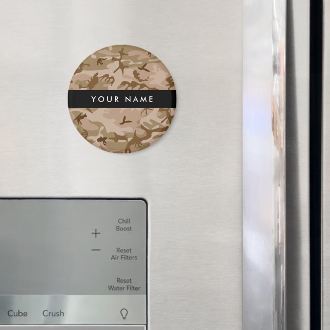 Ökenkamouflage mönster, Ditt namn, Personlig Magnet (In Situ (Fridge))