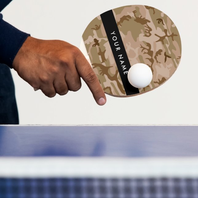 Ökenkamouflage mönster, Ditt namn, Personlig Pingisracket (Insitu)