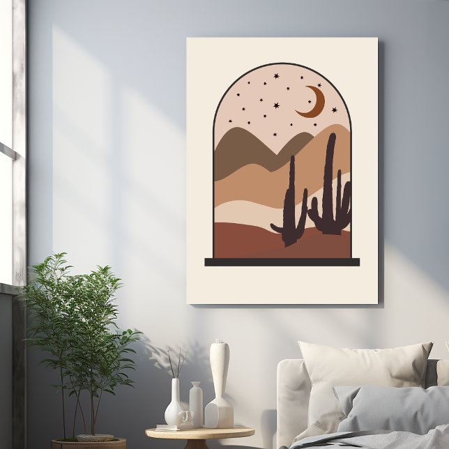 Ökenlandskap, Arizona, Boho Abstrakt Konst Canvastryck (Skapare uppladdad)