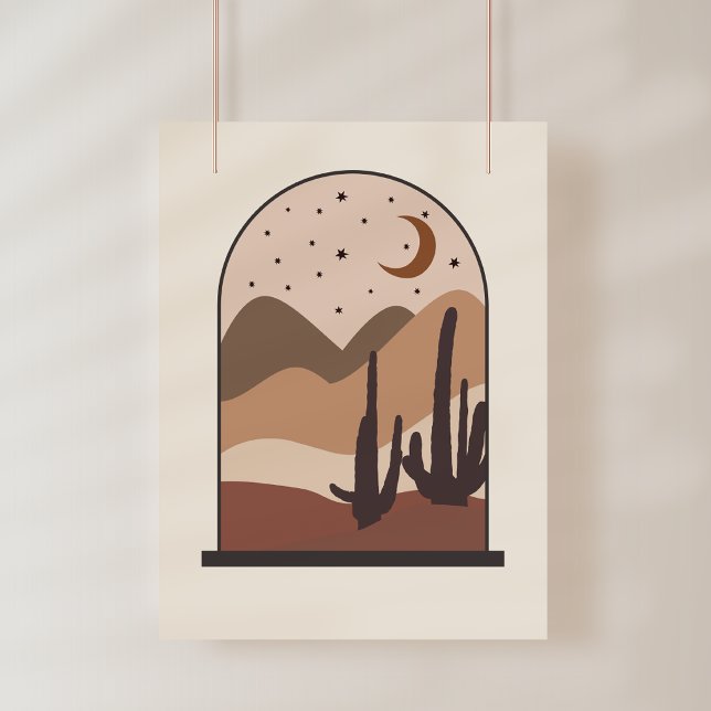 Ökenlandskap, Arizona, Boho Abstrakt Konst Fototryck (Skapare uppladdad)