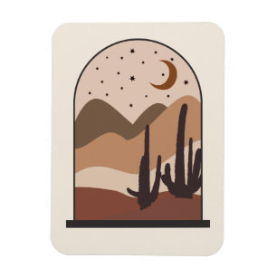 Ökenlandskap, Arizona, Boho Abstrakt Konst Magnet