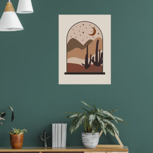 Ökenlandskap, Arizona, Boho Abstrakt Konst Poster