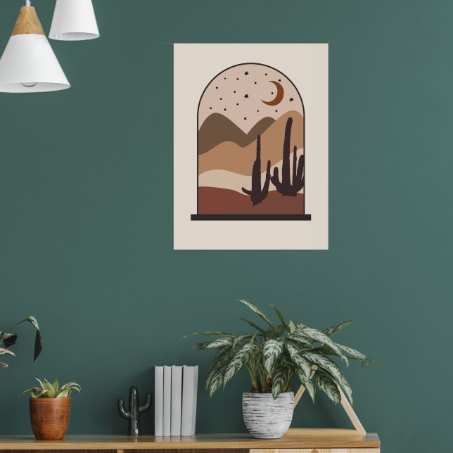 Ökenlandskap, Arizona, Boho Abstrakt Konst Poster (Vardagsrum 1)