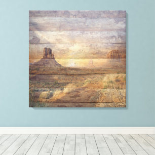 Ökenlandskap Monument Valley och molnig himmel Canvastryck
