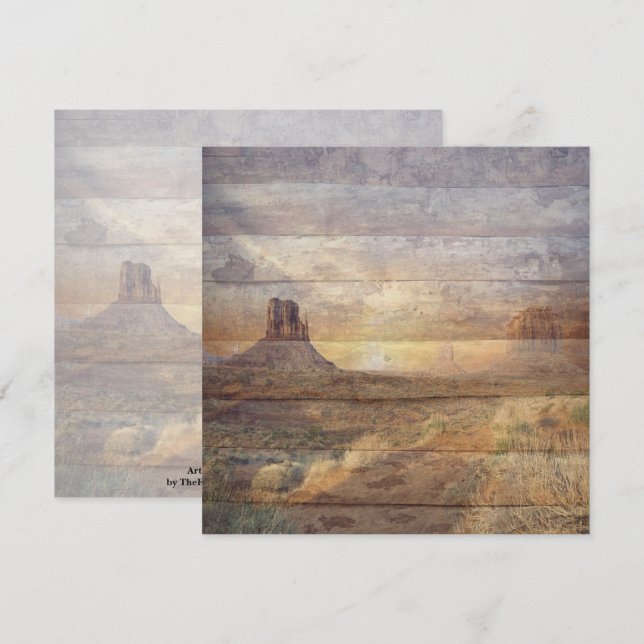 Ökenlandskap Monument Valley och molnig himmel Kort (Fram/baksida)