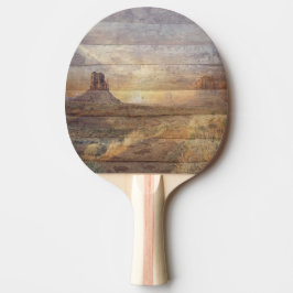 Ökenlandskap Monument Valley och molnig himmel Pingisracket