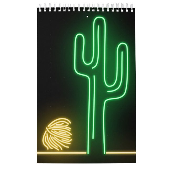 Ökenlandskap Neon skylt Kalender (Omslag)