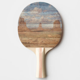 Ökenlandskap Sandstensklippor Och Himmelsk Himmel Pingisracket