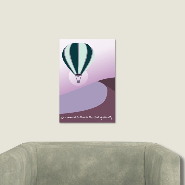 Ökenlandskapets Grönt och Lila Poster (Desert Landscape Green and Purple Art Poster)