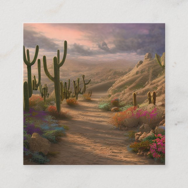 Ökenliggande Fyrkantigt Visitkort (Framsida)