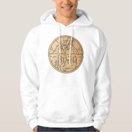 Ökenmeditation - Surrealistisk Linjekonst Hoodie