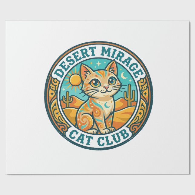 Ökenmirage Katt Kattmamma Presentidé - Ökenmirage Presentpapper (Platt)