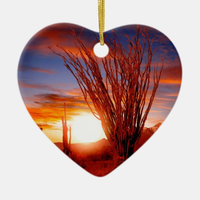 ÖkenOcotilloSonora Arizona Julgransprydnad Keramik (Framsidan)