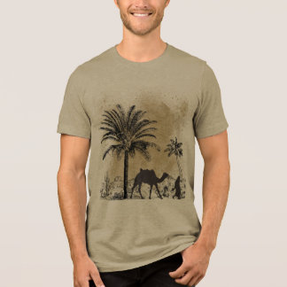 Ökenpalmer och kamel Vintage Art T-Shirt
