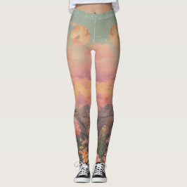 Ökenros akvarell leggings