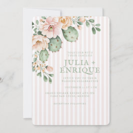 Ökenros och kaktusbröllop inbjudningar