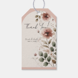 Ökenros Rosa Blommor Bröllop Presentetikett