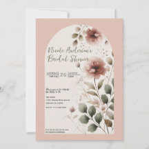 Ökenros Rosa & Grön Blommig Bröllopsdusch