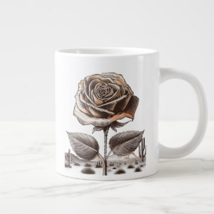 Ökenros, Vintage Botanisk Blomma Jumbo Mugg
