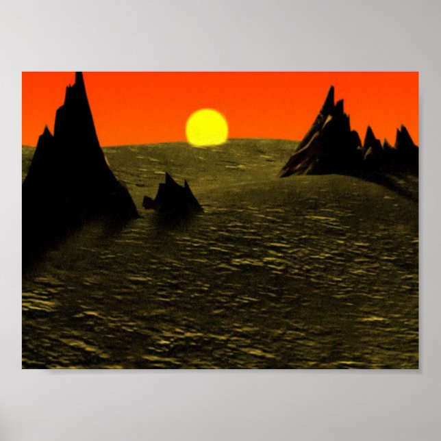 Ökensolnedgång Poster (Framsidan)