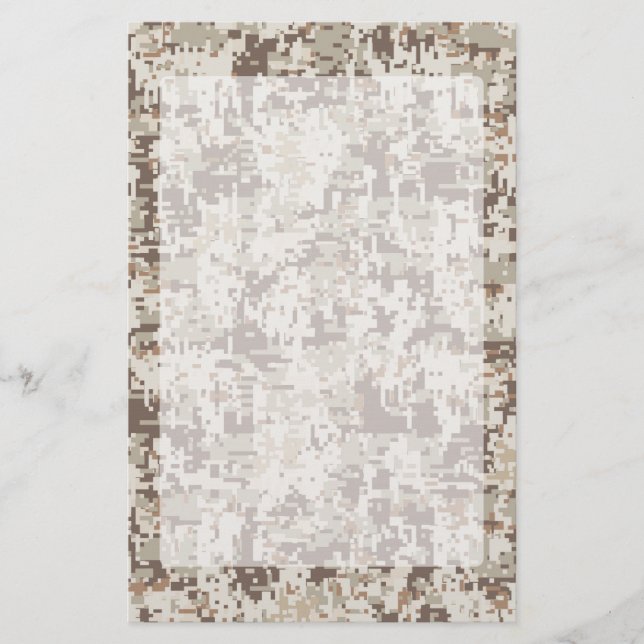 ÖkenstilDigital kamouflage Brevpapper (Framsida)