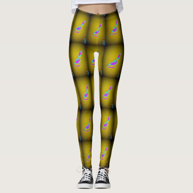 ökenvaktstående gult leggings (Framsida)
