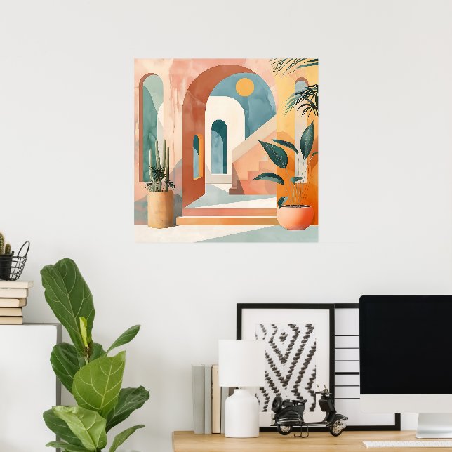 Ökenvalv – Modern Abstrakt Arkitektur Poster (Hemmakontoret)